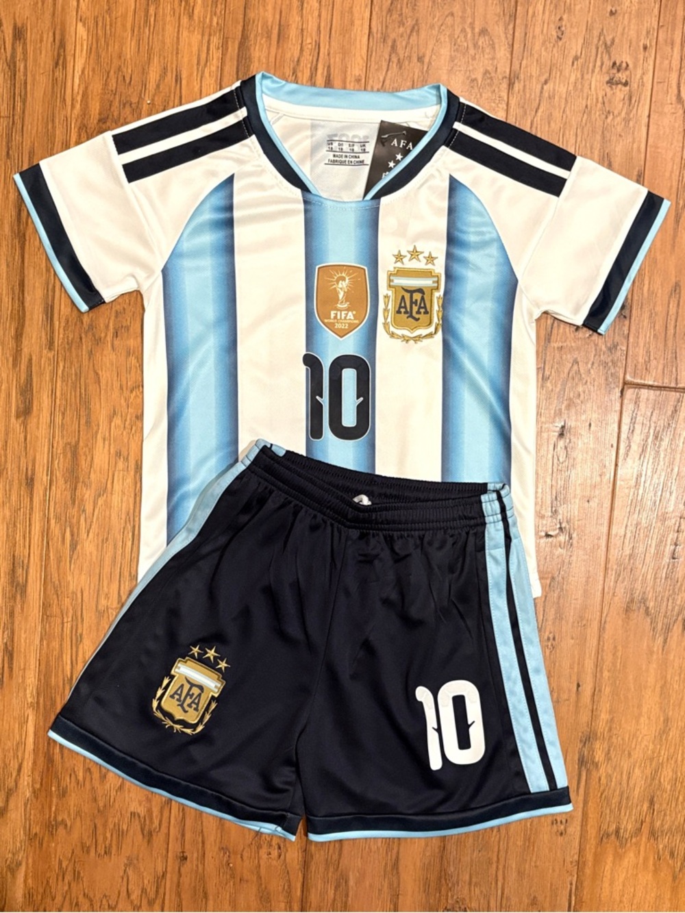 Messi Argentina 2026 Kids Soccer Jersey Set - Jersey - Shorts Kit NWT